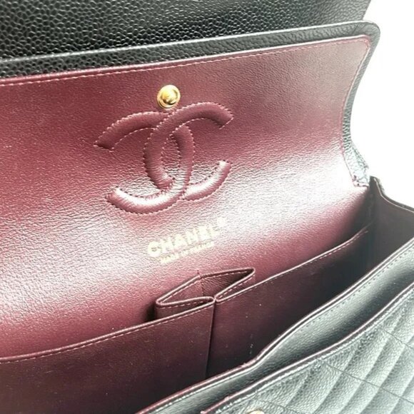 Chanel Small Classic Black Grained Calfskin & Gold-Tone Metal Handbag - Picture 12 of 16